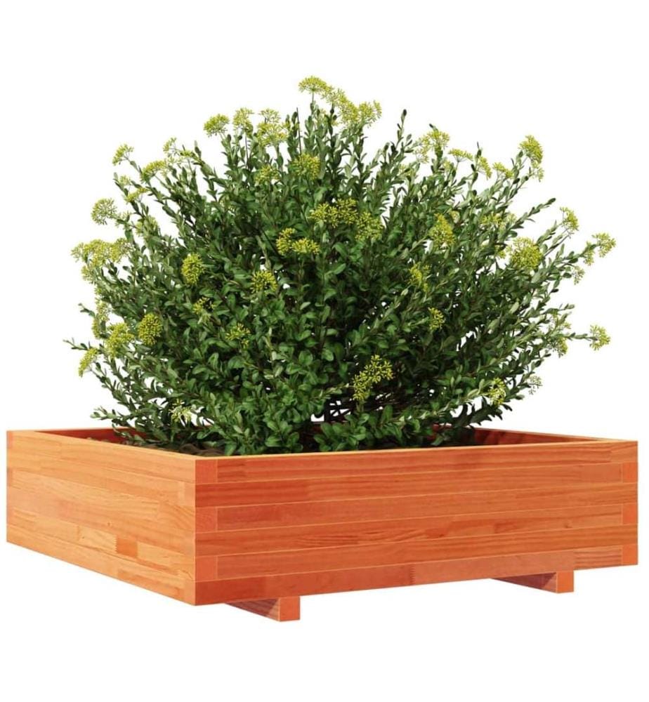 vidaXL Jardinière cire marron 90x90x26,5 cm bois de pin massif