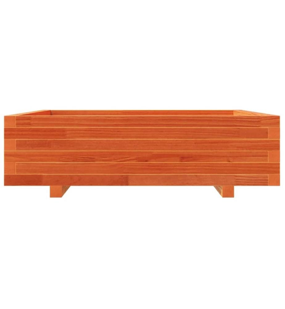 vidaXL Jardinière cire marron 90x90x26,5 cm bois de pin massif