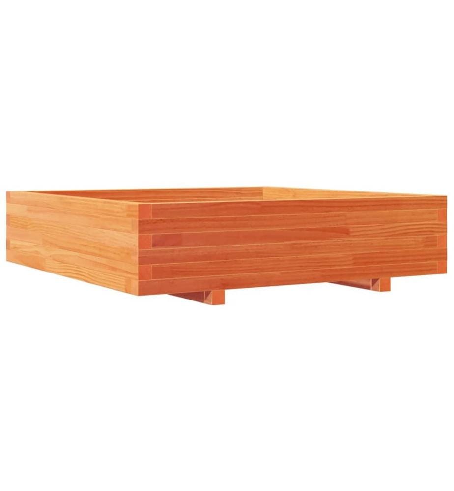vidaXL Jardinière cire marron 100x100x26,5 cm bois de pin massif