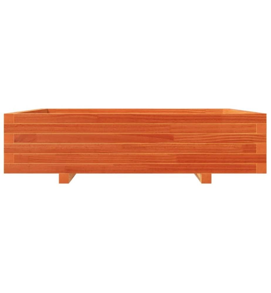 vidaXL Jardinière cire marron 100x100x26,5 cm bois de pin massif