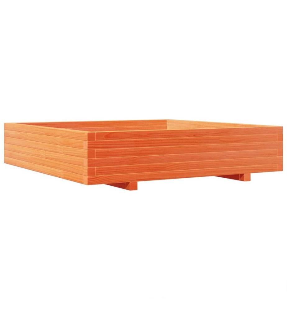 vidaXL Jardinière cire marron 110x110x26,5 cm bois de pin massif