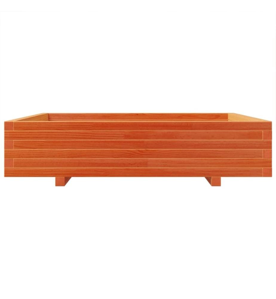 vidaXL Jardinière cire marron 110x110x26,5 cm bois de pin massif