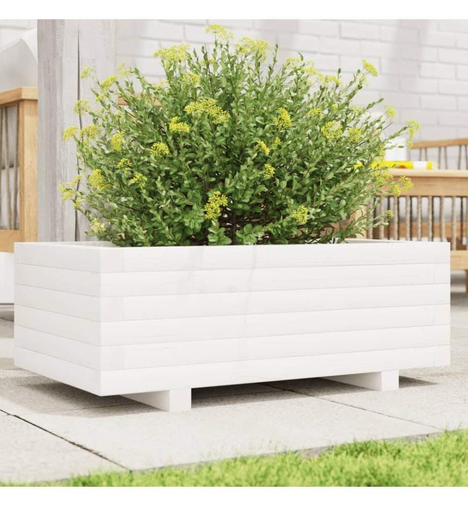 vidaXL Jardinière blanc 70x40x26,5 cm bois de pin massif