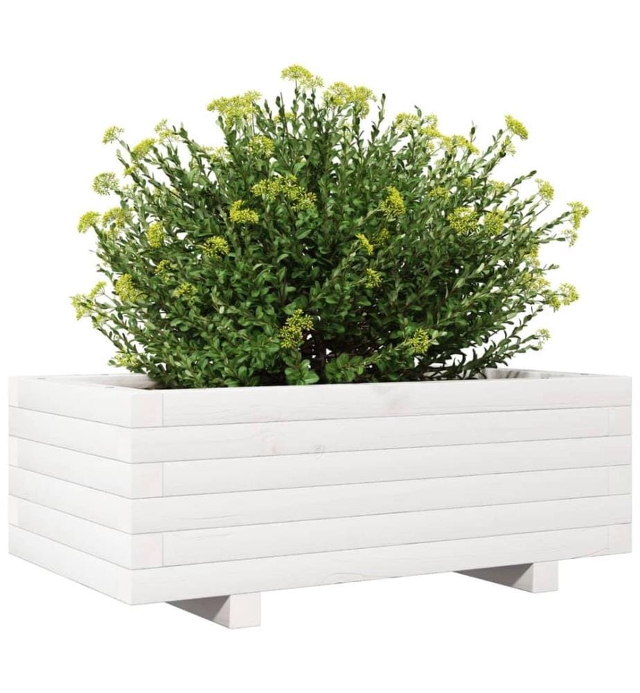 vidaXL Jardinière blanc 70x40x26,5 cm bois de pin massif