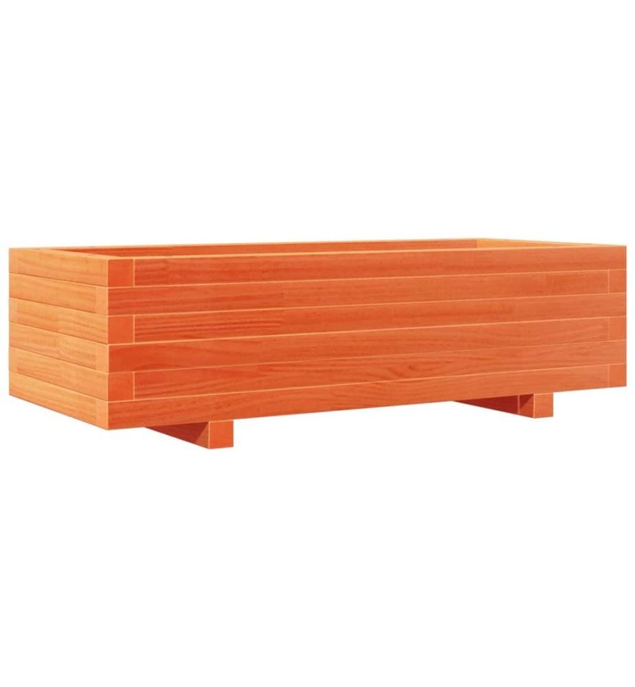 vidaXL Jardinière cire marron 90x40x26,5 cm bois de pin massif