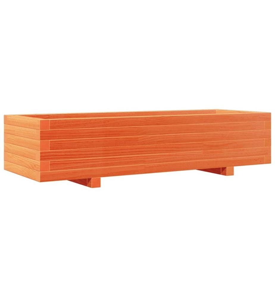 vidaXL Jardinière cire marron 110x40x26,5 cm bois de pin massif