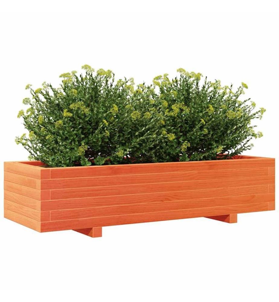 vidaXL Jardinière cire marron 110x40x26,5 cm bois de pin massif