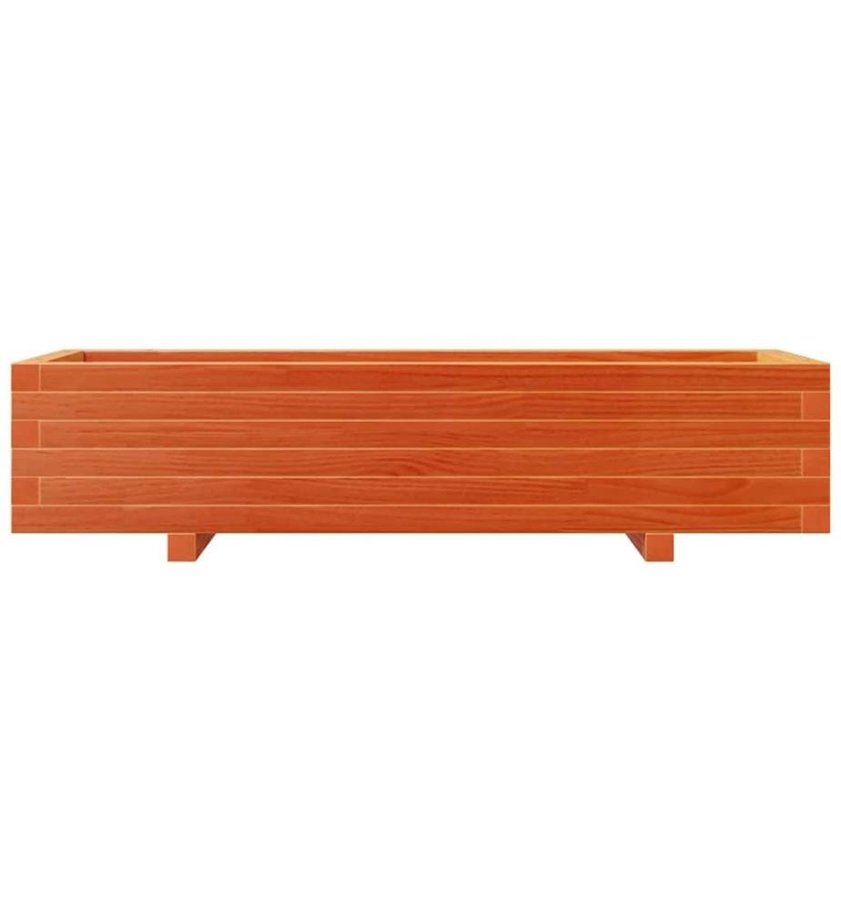 vidaXL Jardinière cire marron 110x40x26,5 cm bois de pin massif