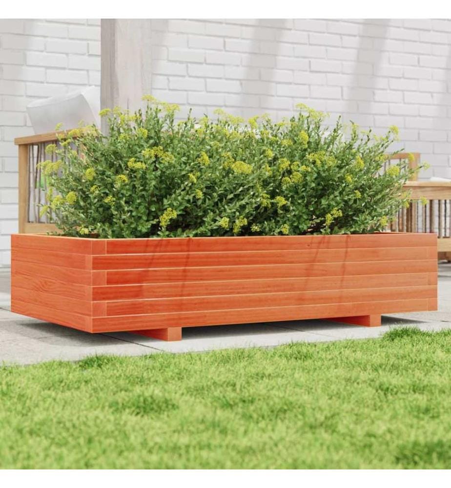 vidaXL Jardinière cire marron 110x60x26,5 cm bois de pin massif