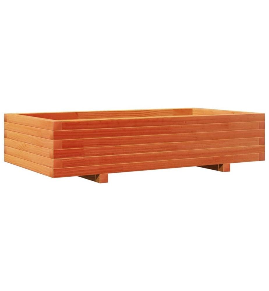 vidaXL Jardinière cire marron 110x60x26,5 cm bois de pin massif