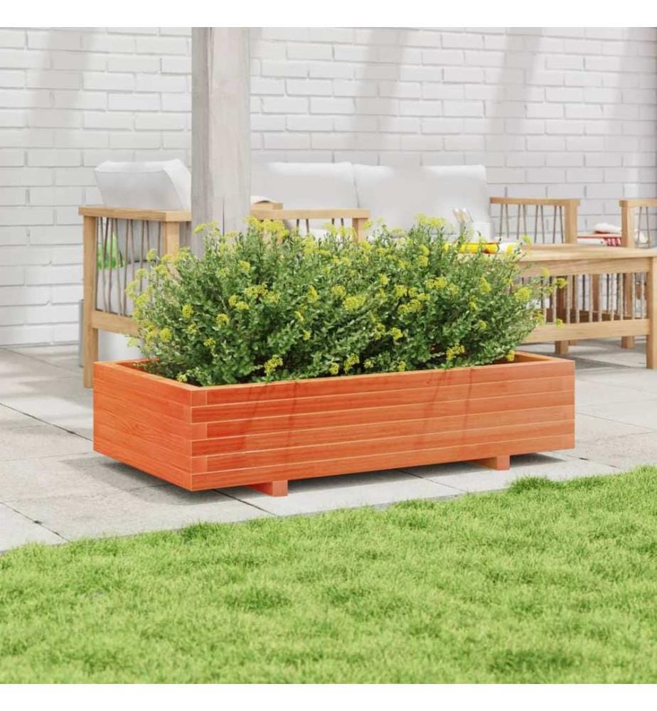 vidaXL Jardinière cire marron 110x60x26,5 cm bois de pin massif