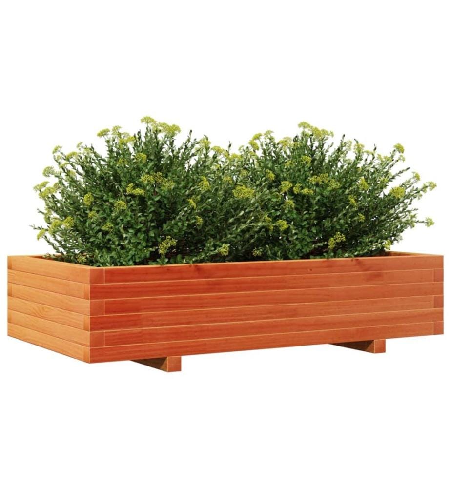 vidaXL Jardinière cire marron 110x60x26,5 cm bois de pin massif