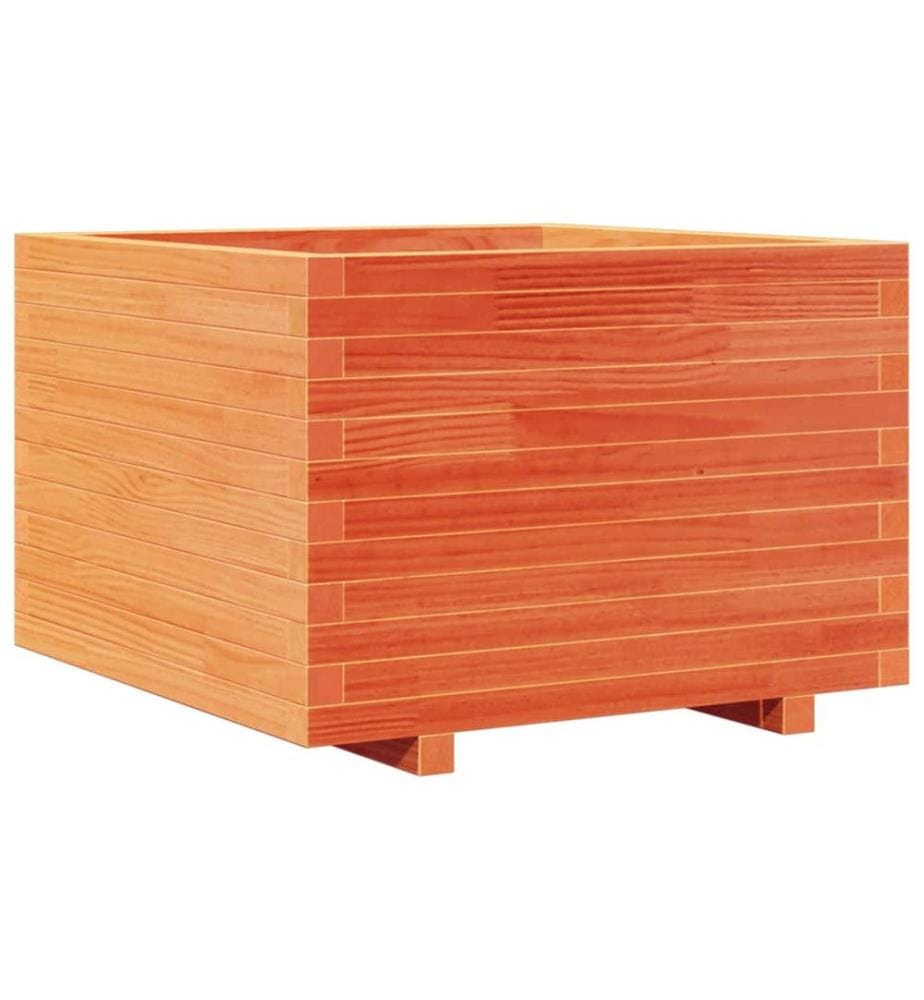 vidaXL Jardinière cire marron 70x70x49,5 cm bois de pin massif
