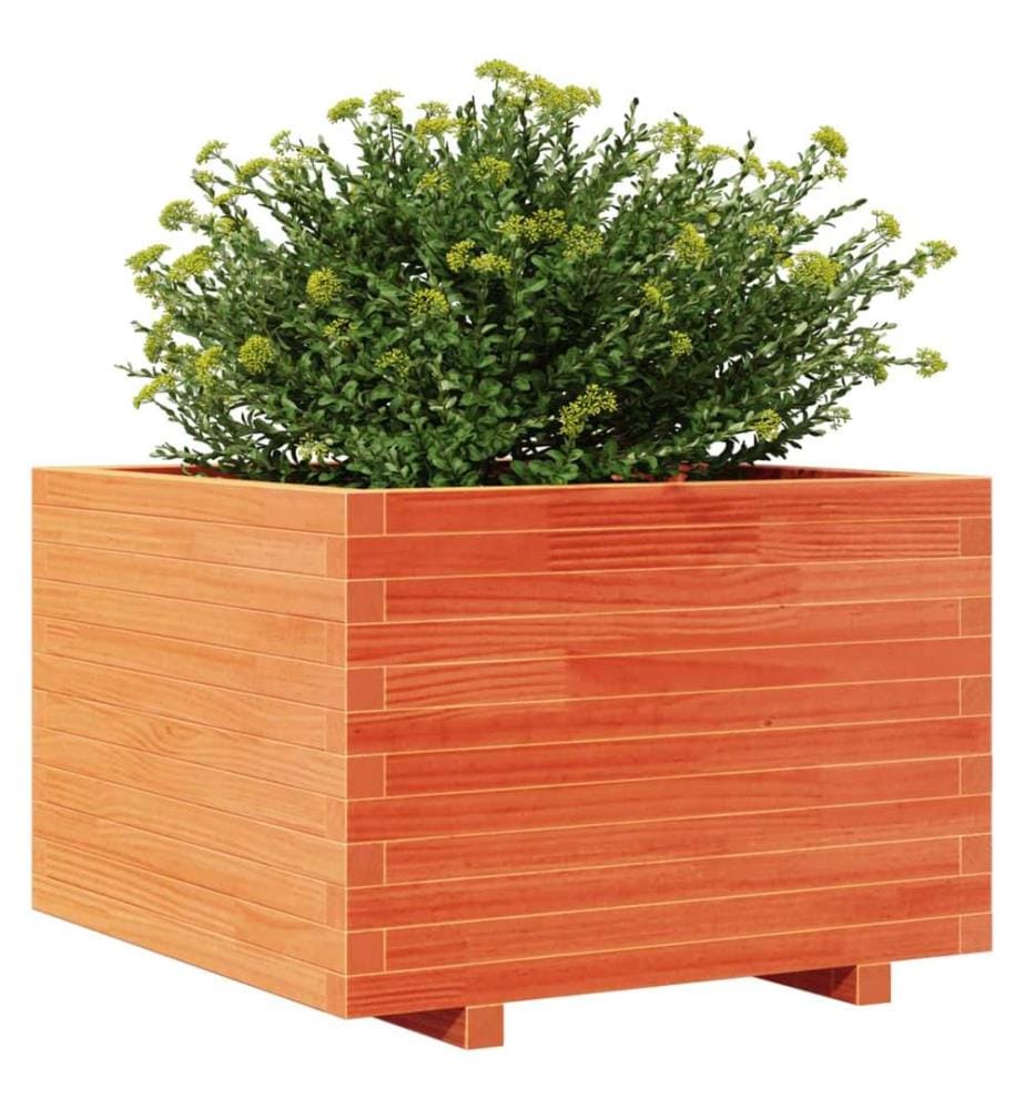 vidaXL Jardinière cire marron 70x70x49,5 cm bois de pin massif