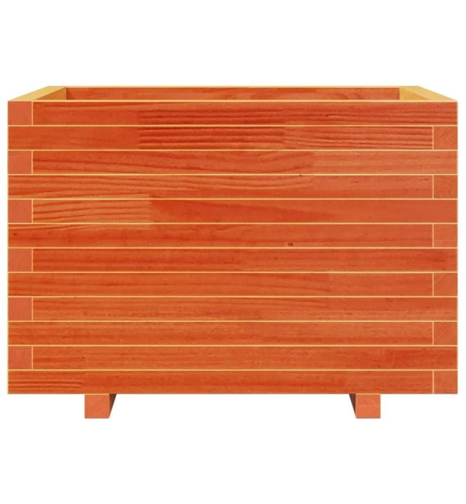 vidaXL Jardinière cire marron 70x70x49,5 cm bois de pin massif