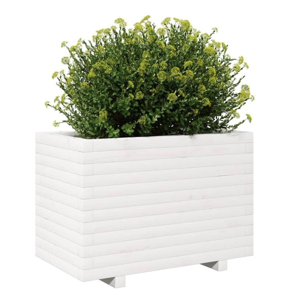 vidaXL Jardinière blanc 70x40x49,5 cm bois de pin massif