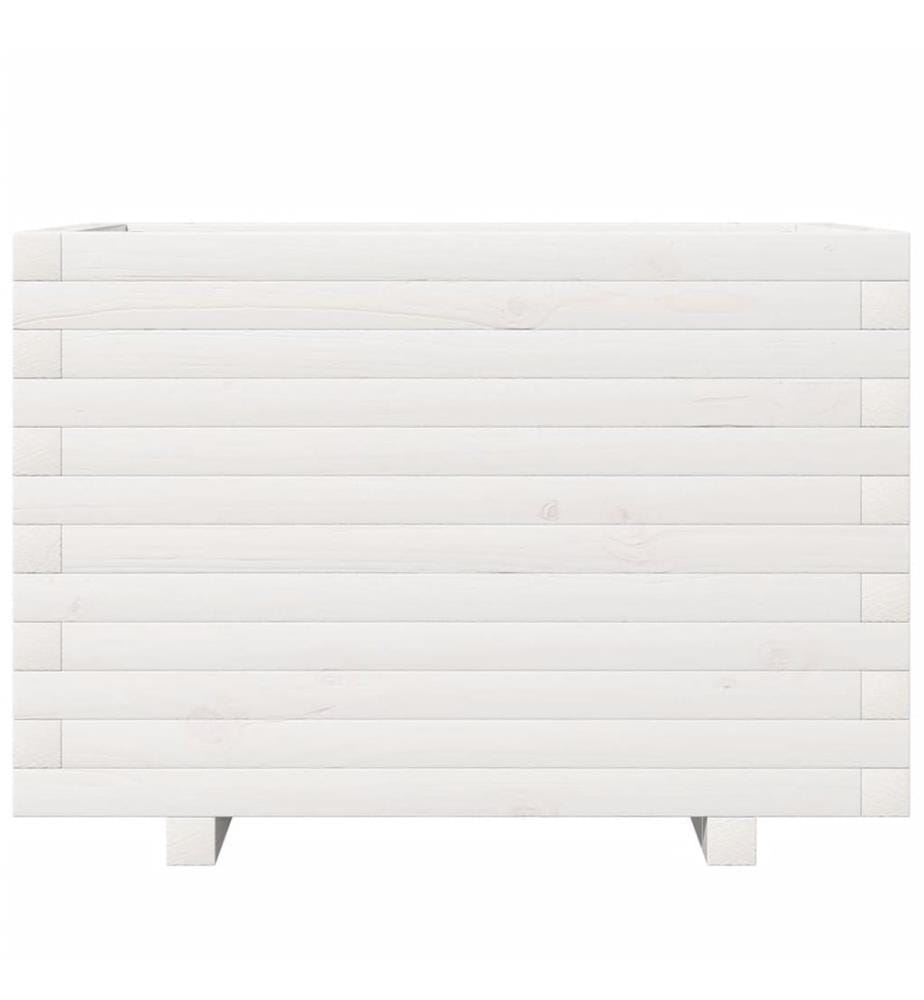 vidaXL Jardinière blanc 70x40x49,5 cm bois de pin massif