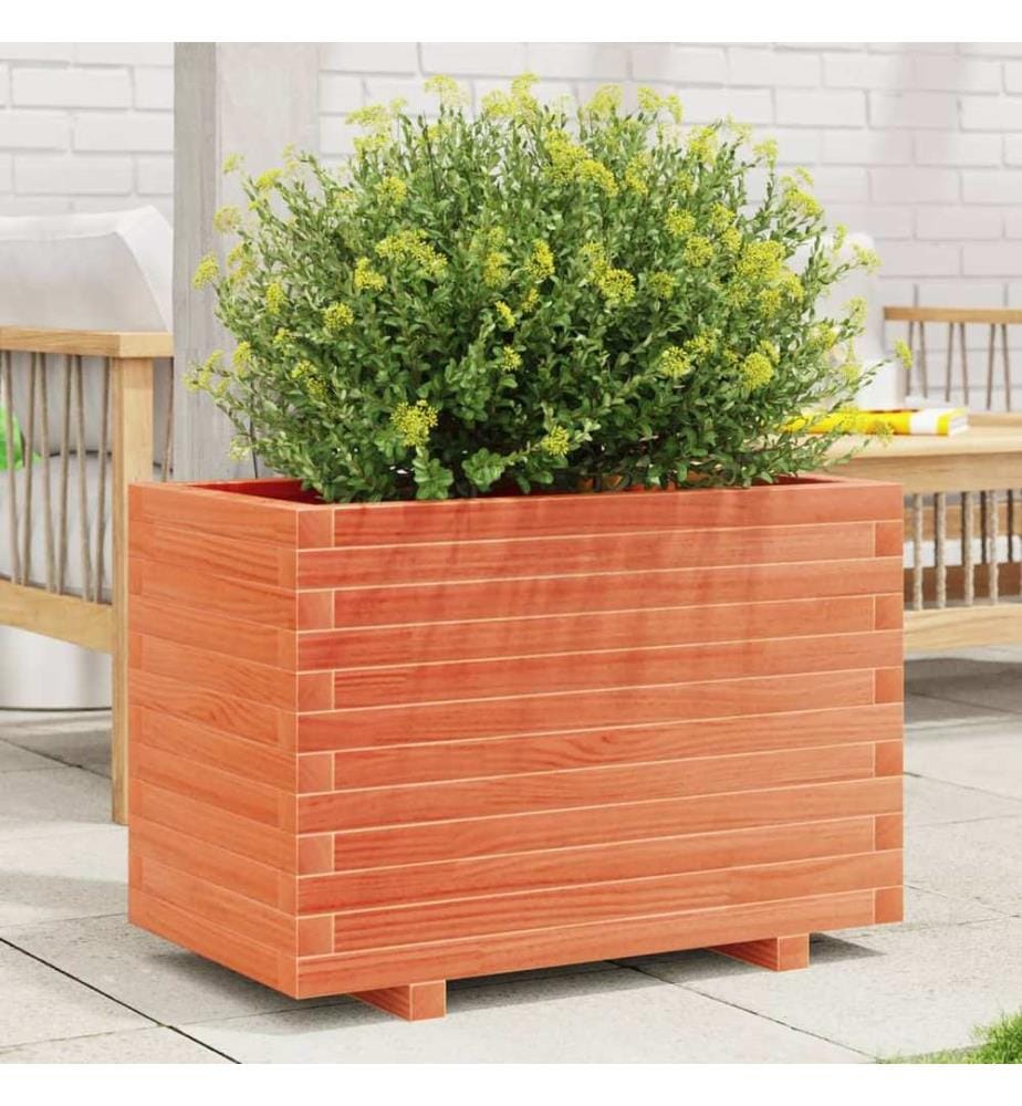 vidaXL Jardinière cire marron 70x40x49,5 cm bois de pin massif
