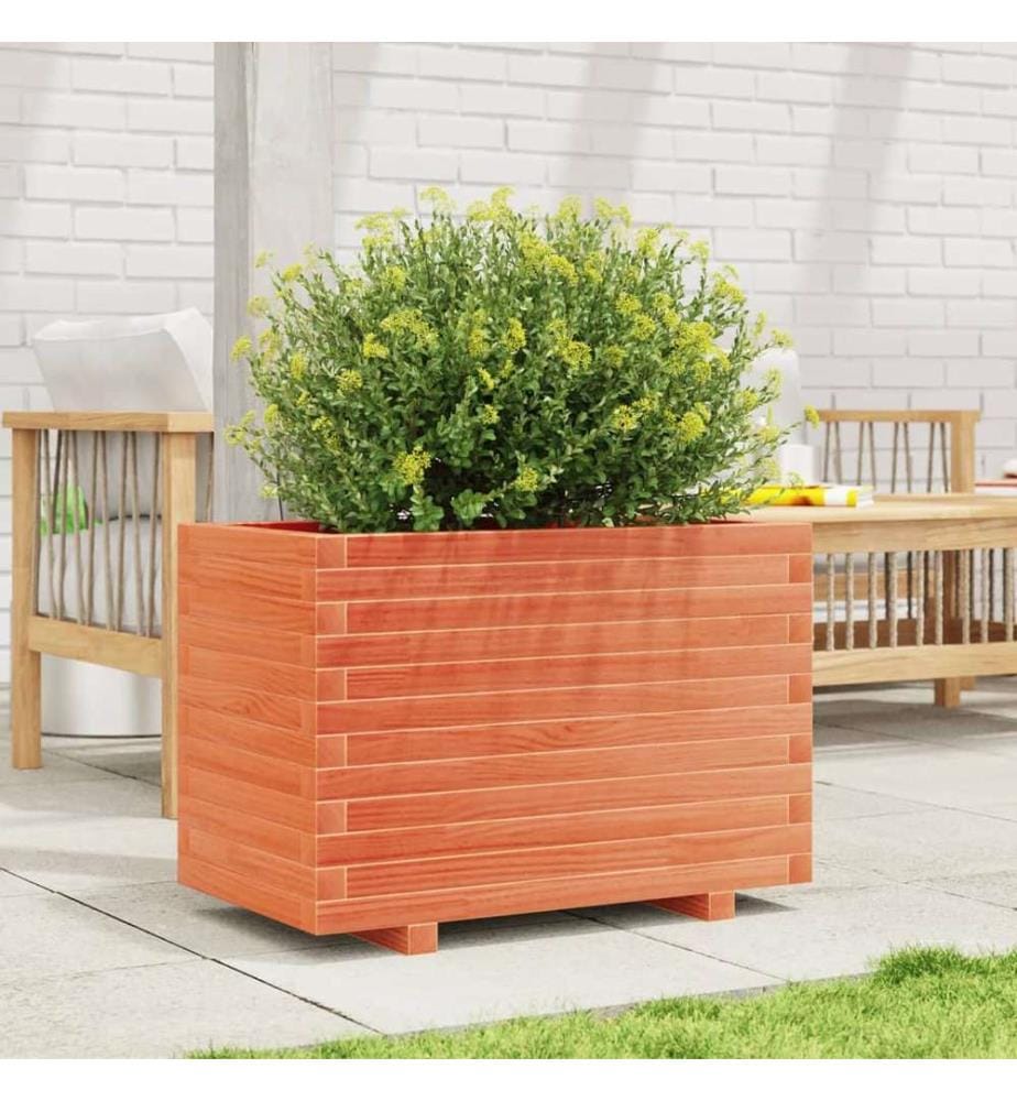 vidaXL Jardinière cire marron 70x40x49,5 cm bois de pin massif