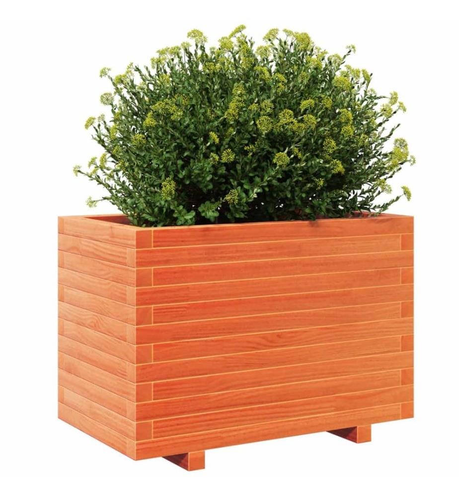vidaXL Jardinière cire marron 70x40x49,5 cm bois de pin massif