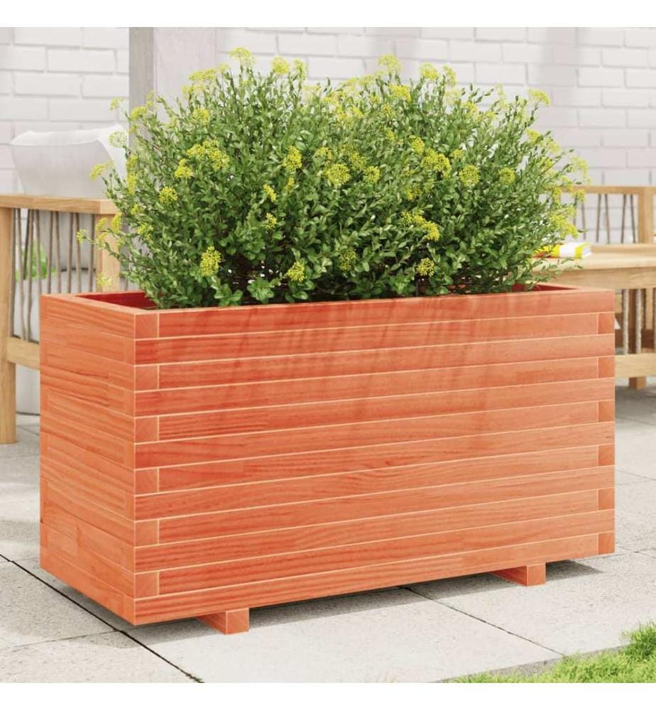 vidaXL Jardinière cire marron 90x40x49,5 cm bois de pin massif