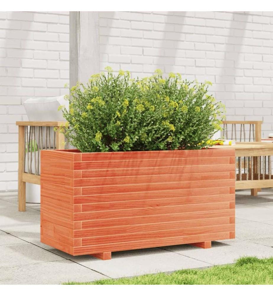 vidaXL Jardinière cire marron 90x40x49,5 cm bois de pin massif