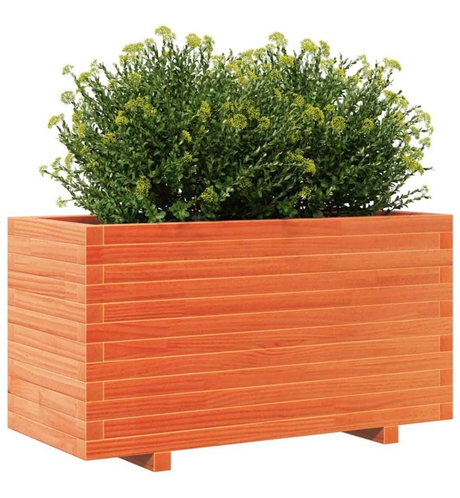 vidaXL Jardinière cire marron 90x40x49,5 cm bois de pin massif
