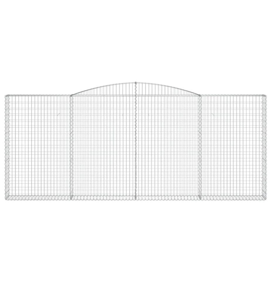 vidaXL Paniers à gabions arqués 8 pcs 400x30x160/180 cm Fer galvanisé