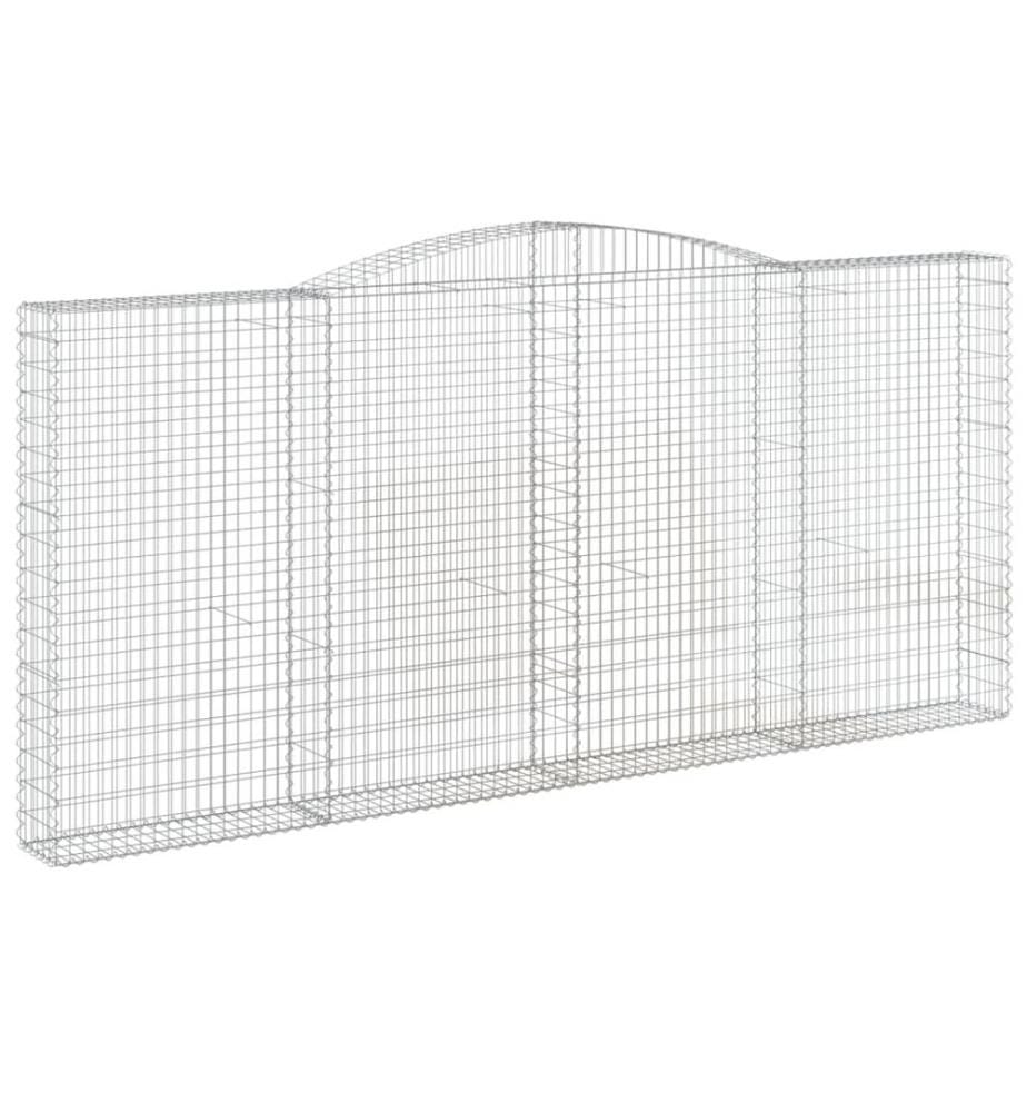 vidaXL Paniers à gabions arqués 10 pcs 400x30x180/200 cm Fer galvanisé