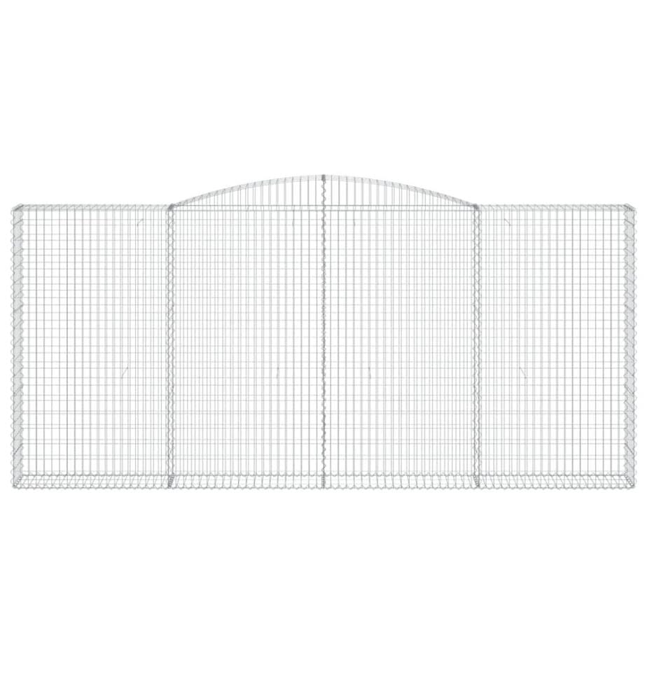 vidaXL Paniers à gabions arqués 10 pcs 400x30x180/200 cm Fer galvanisé