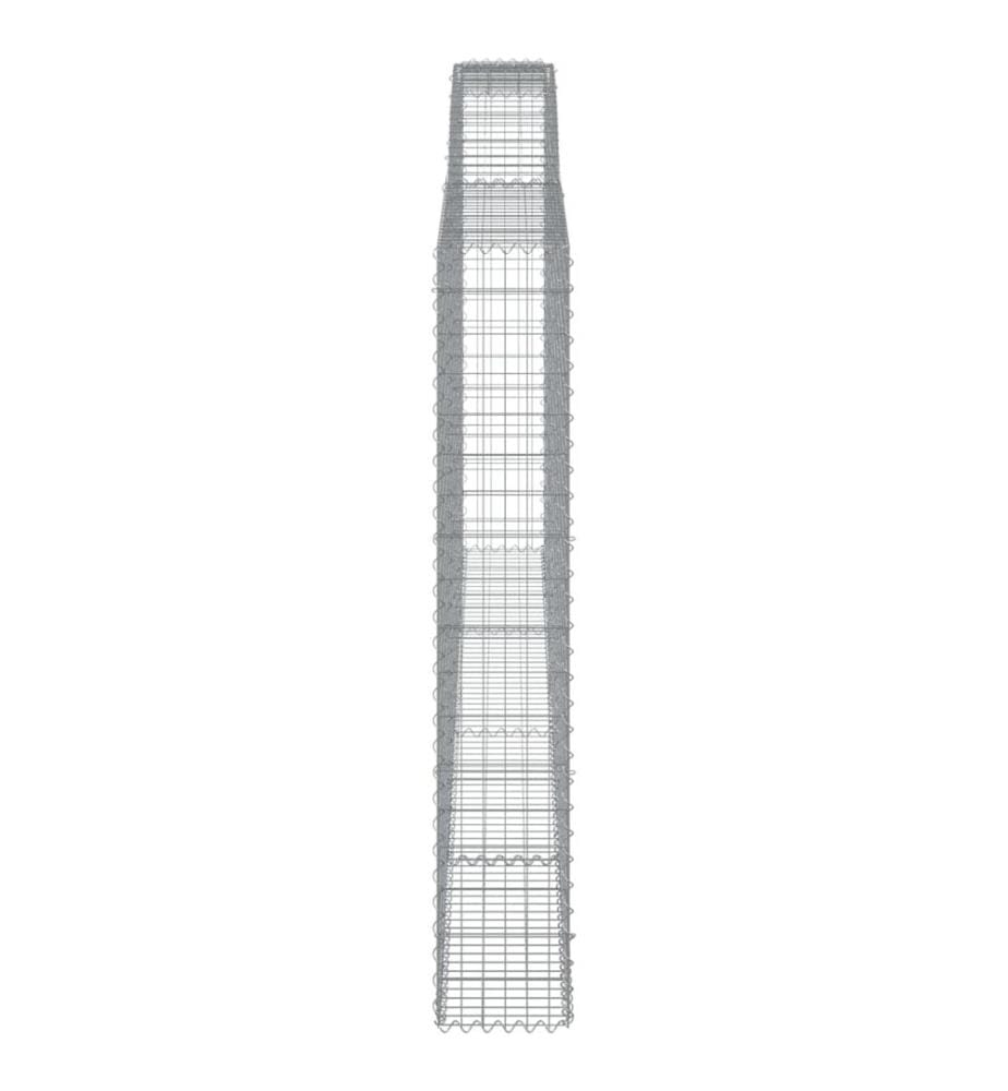 vidaXL Paniers à gabions arqués 10 pcs 400x30x180/200 cm Fer galvanisé