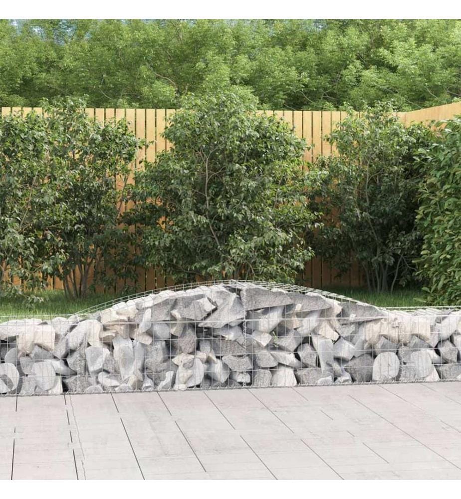 vidaXL Paniers à gabions arqués 25 pcs 400x50x40/60 cm Fer galvanisé