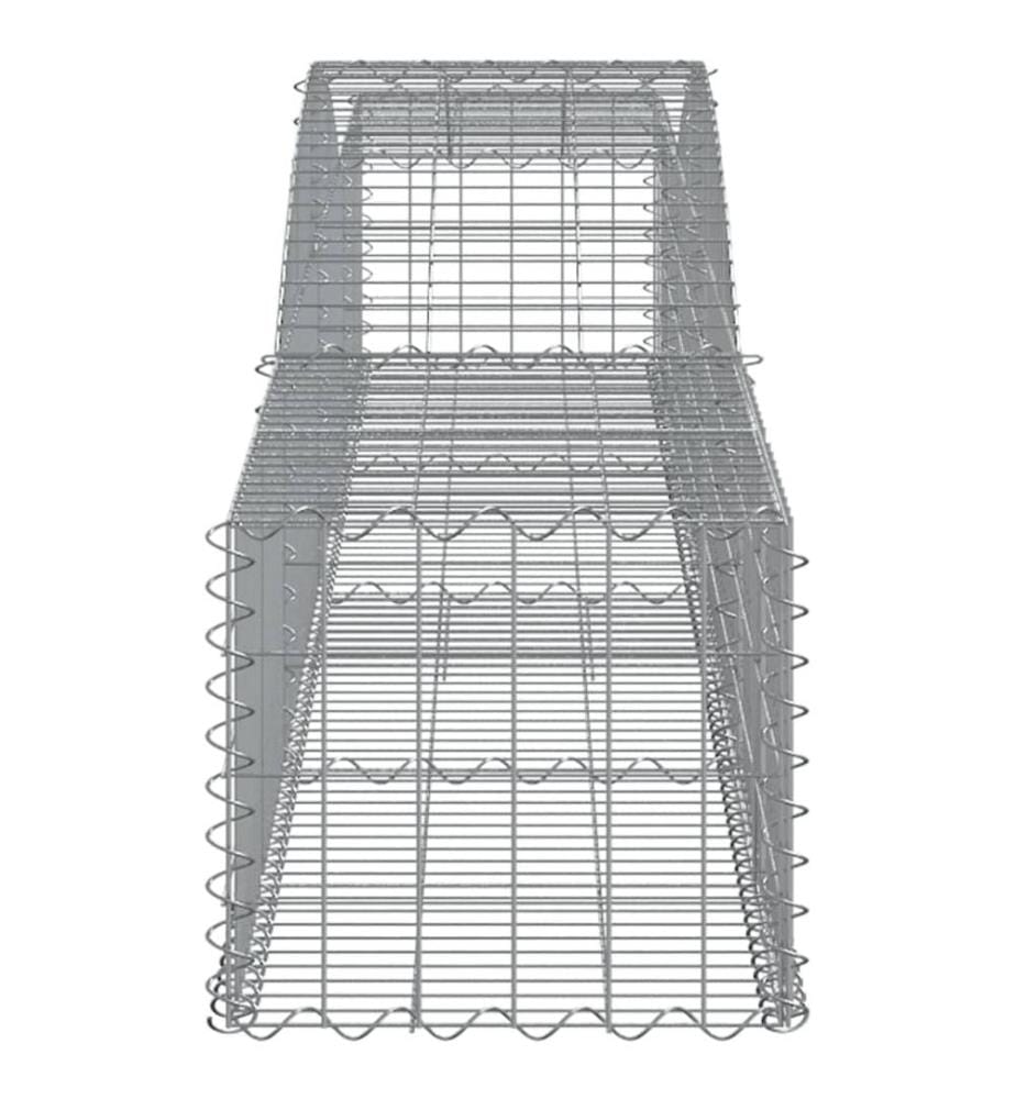 vidaXL Paniers à gabions arqués 25 pcs 400x50x40/60 cm Fer galvanisé