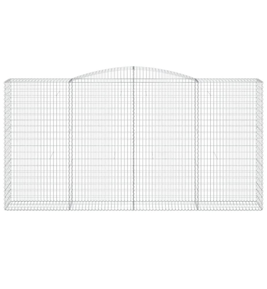 vidaXL Paniers à gabions arqués 9 pcs 400x50x200/220 cm Fer galvanisé