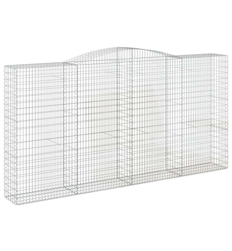 vidaXL Paniers à gabions arqués 15 pcs 400x50x200/220 cm Fer galvanisé