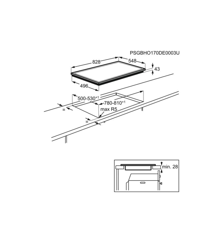 ELECTROLUX - Plaque de cuisson en vitrocéramique GK80RPLCN À plat