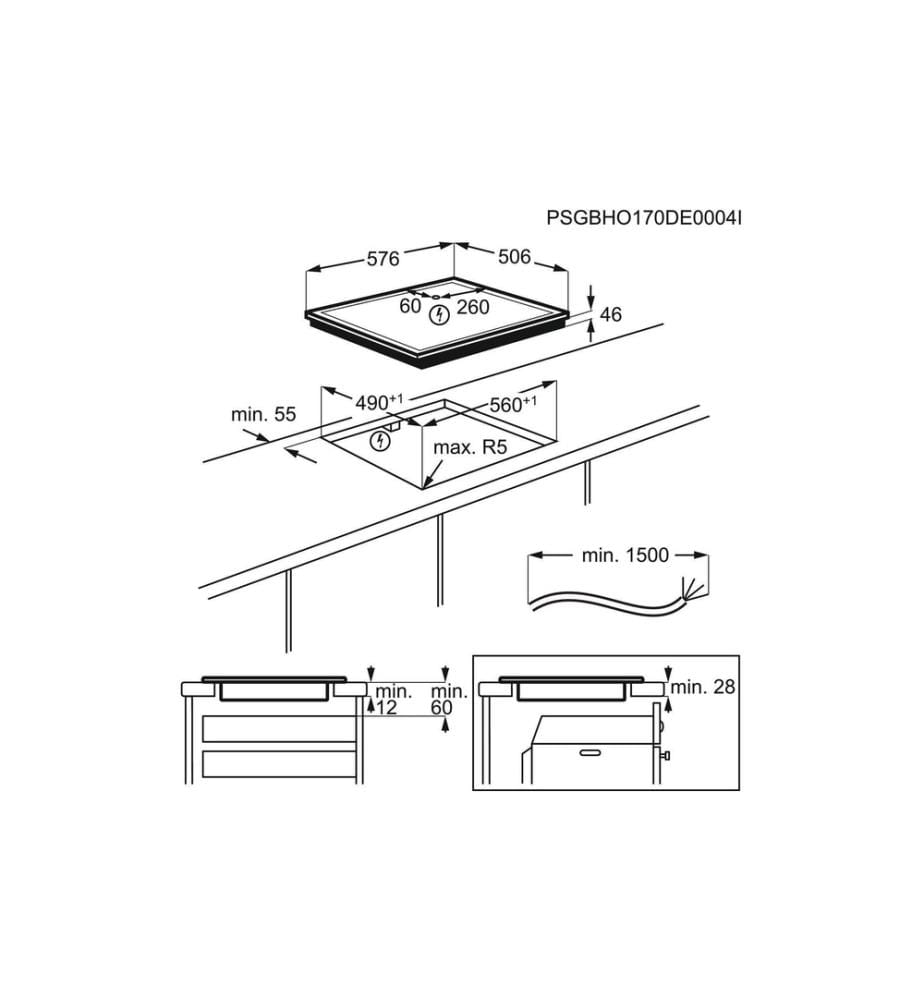 ELECTROLUX - Plaque de cuisson par induction GK58TCICN À plat