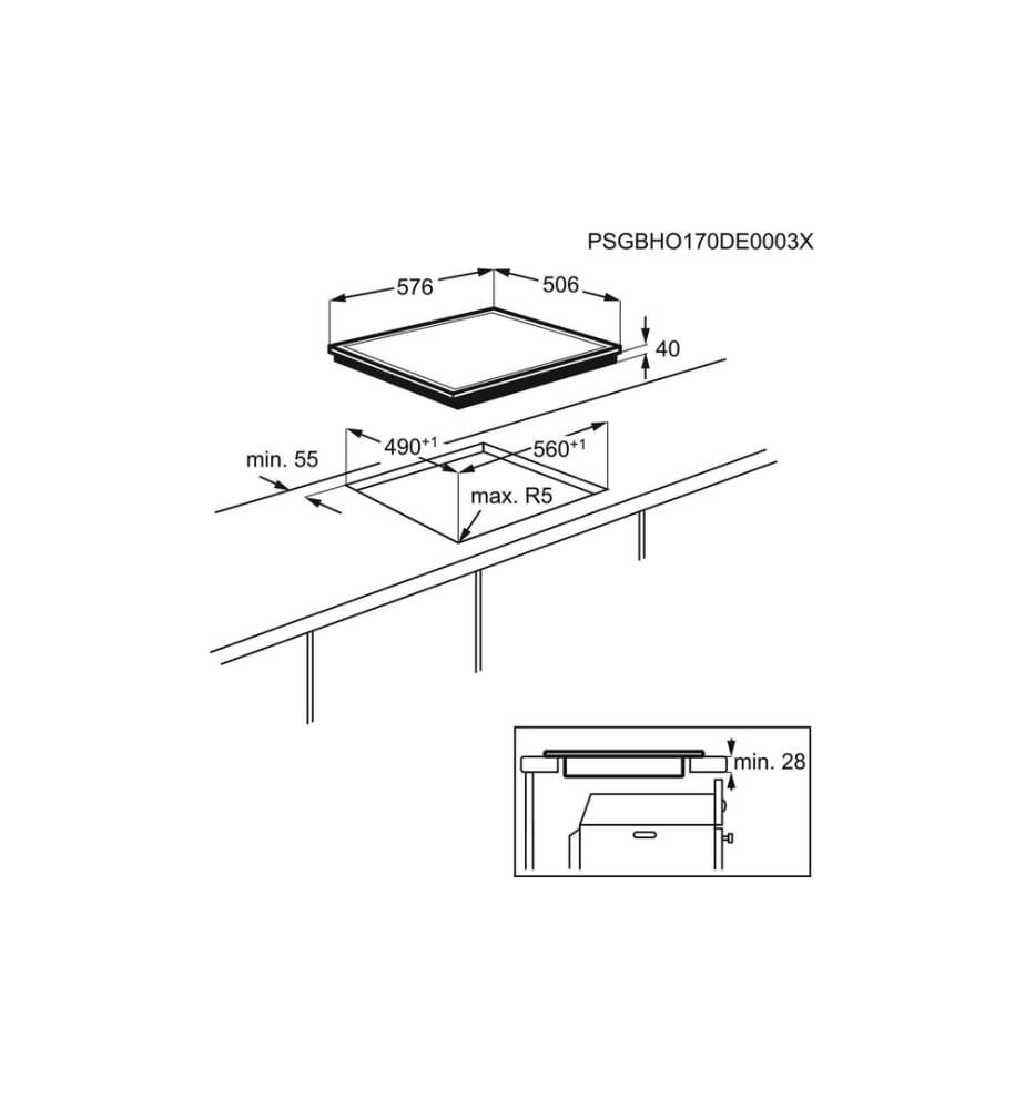 ELECTROLUX - Plaque de cuisson en vitrocéramique GK58YCN À plat