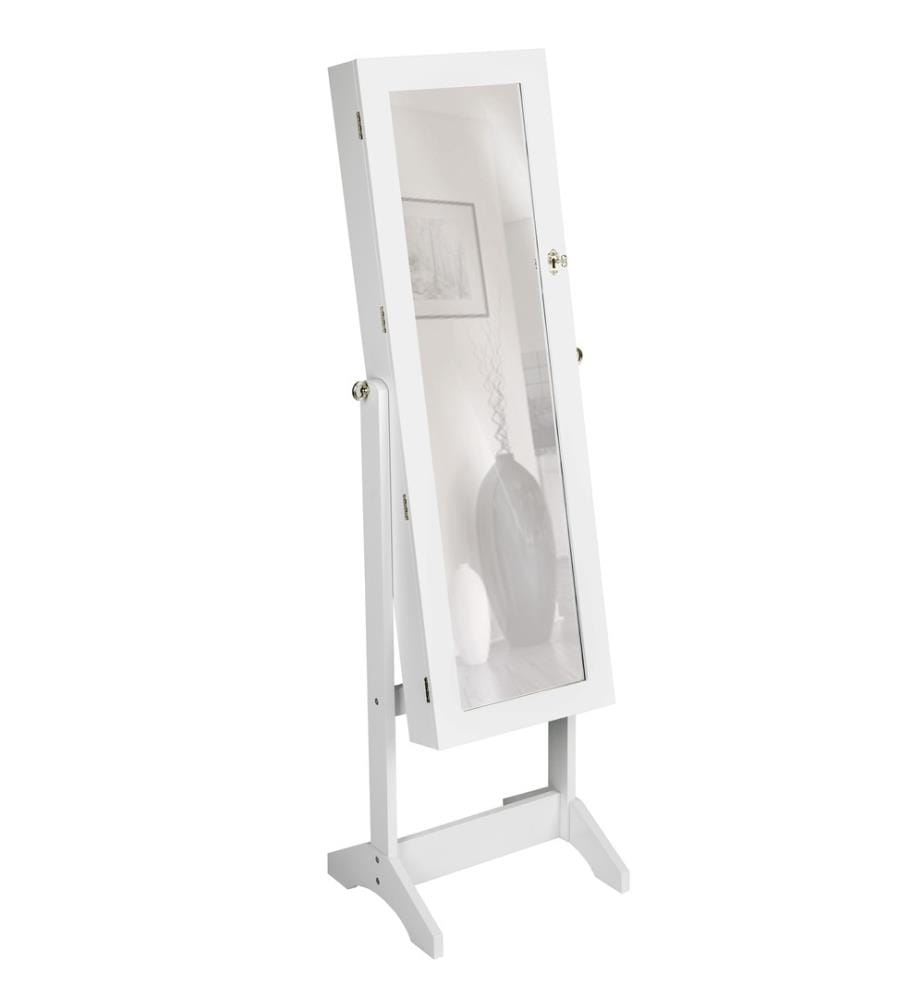 Armoire à bijoux avec miroir - blanc
