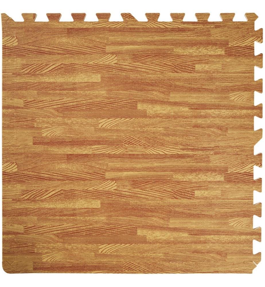 Ensemble de 12 Dalles Carrées EVA - Tapis de sol, Sport - imprimé bois