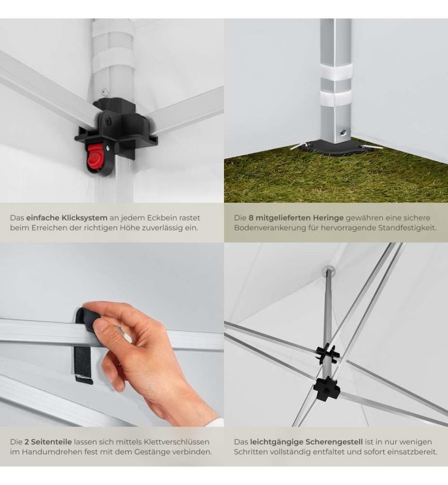 Tonnelle 3 x 3 m avec 2 rideaux - blanc