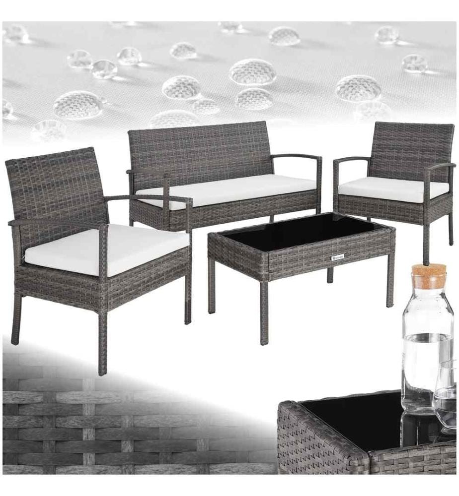 Rattan Sitzgruppe Sparta 31 - grau