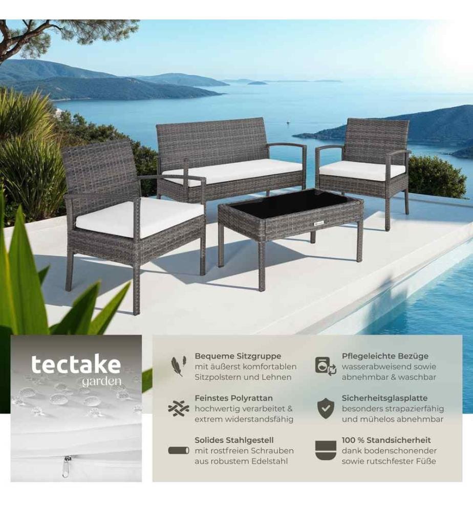 Rattan Sitzgruppe Sparta 31 - grau