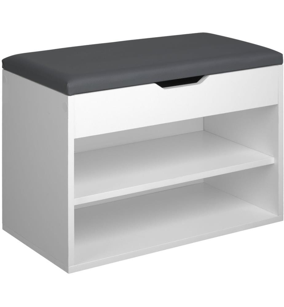 Scarpiera Jasmina con cuscino 60 x 30 x 43,5 cm - bianco