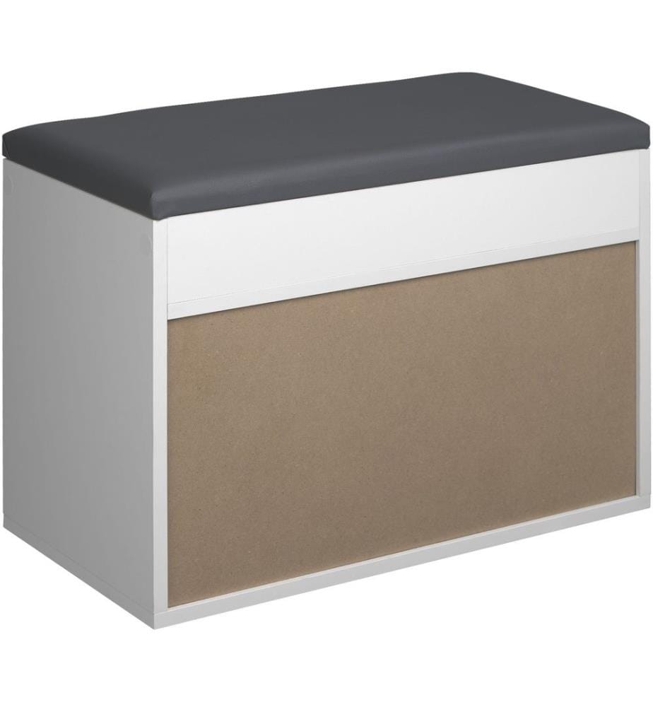 Scarpiera Jasmina con cuscino 60 x 30 x 43,5 cm - bianco