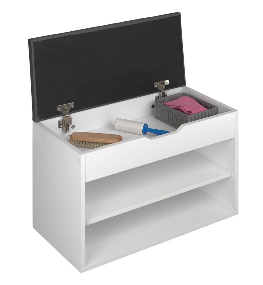 Scarpiera Jasmina con cuscino 60 x 30 x 43,5 cm - bianco
