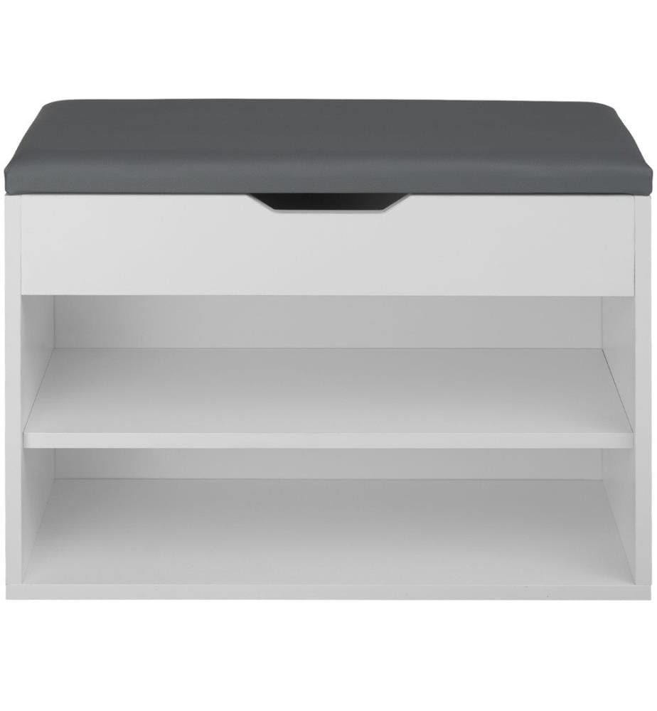 Scarpiera Jasmina con cuscino 60 x 30 x 43,5 cm - bianco