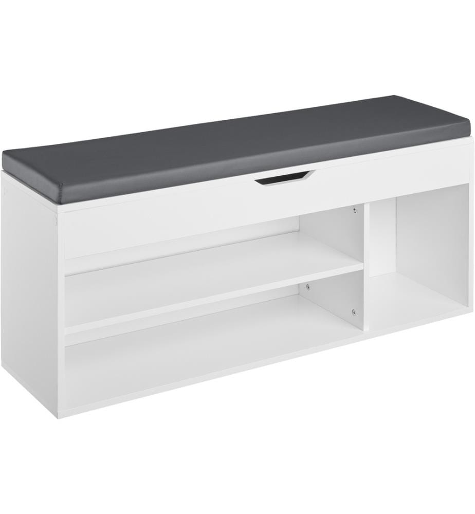 Scarpiera Natalya con cuscino 104 x 30 x 49 cm - bianco