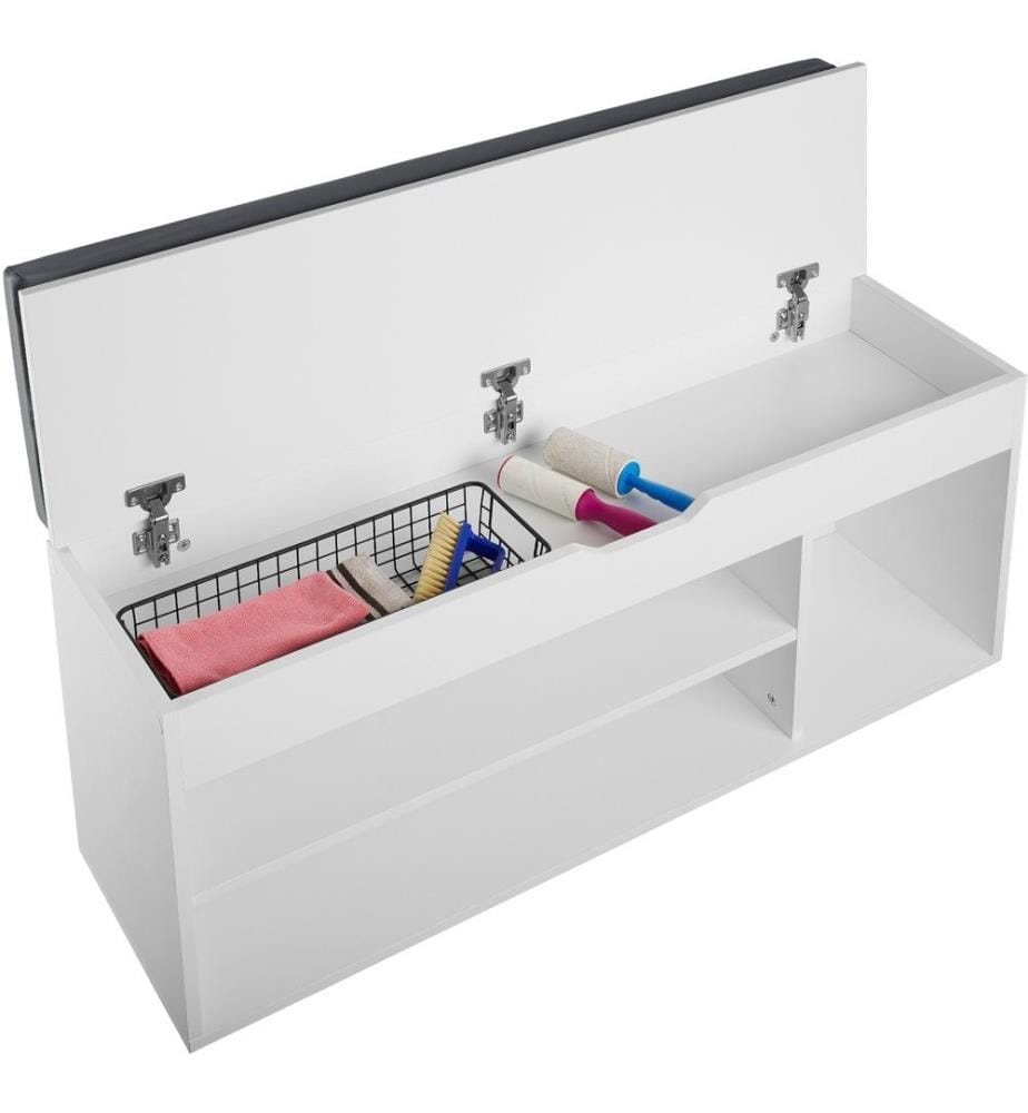 Scarpiera Natalya con cuscino 104 x 30 x 49 cm - bianco