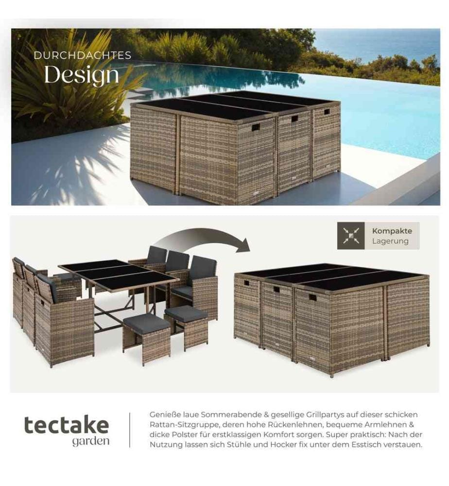 Rattan Sitzgruppe Malaga 641 mit Schutzhülle - natur